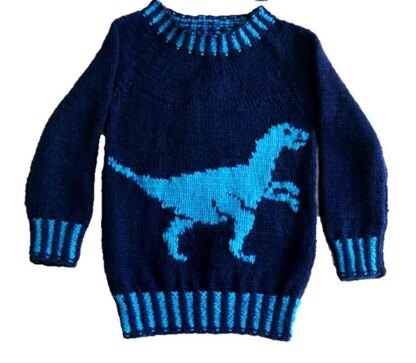 Dinosaur Sweater and Hat - Velociraptor