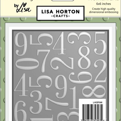 Lisa Horton 3D Embossing Folder - Numerical