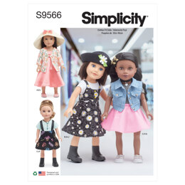 Simplicity 18" Doll Clothes S9566 - Paper Pattern, Size OS (One Size Only)