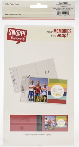 Simple Stories Sn@p! Pocket Pages For 4"X6" Flipbooks 10/Pkg - (2) 3"X4" Pockets