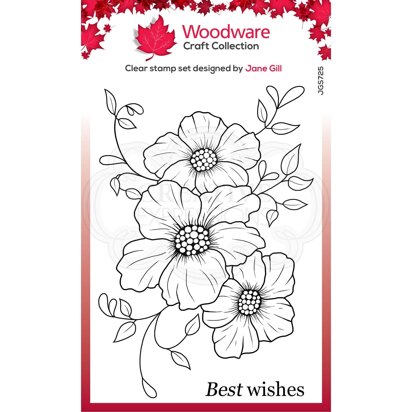 Woodware Jane Gill Petal Trio Clear Stamp 4in x 6in