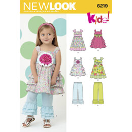 New Look Toddlers' Dress and Pants 6219 - Paper Pattern, Size A (1/2-1-2-3-4)