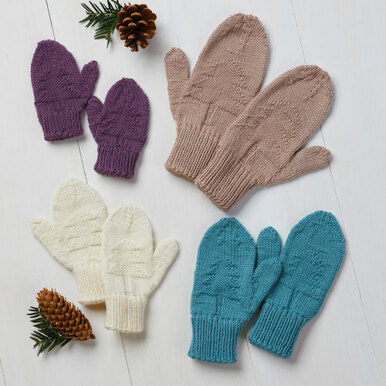 Ivy Mitten Family in Valley Yarns Haydenville - Downloadable PDF