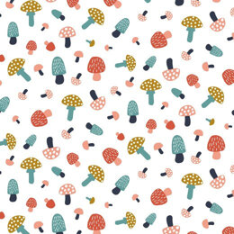 Poppy Fabrics - Colourful Mushrooms 1  Jersey