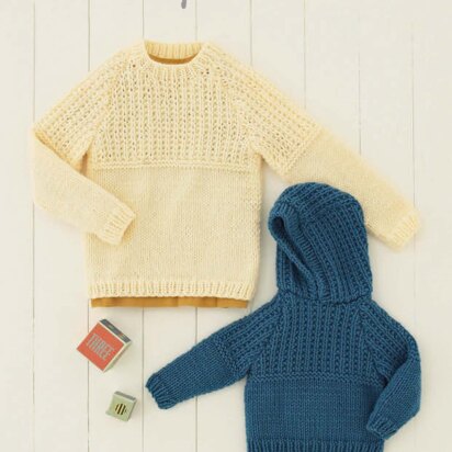 Hooded and Round Neck Sweaters in Hayfield Baby Chunky - 4765 - Downloadable PDF