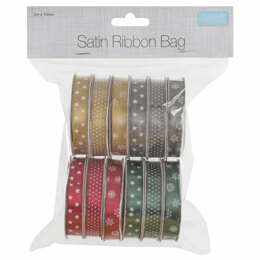 Trimits Ribbon Bag: Printed Satin: 2m x 10mm: 12 Pieces