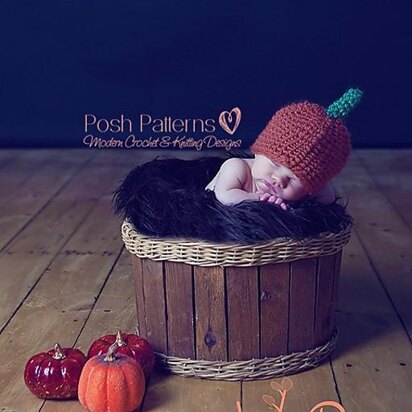 Baby Pumpkin Hat Crochet Pattern 132