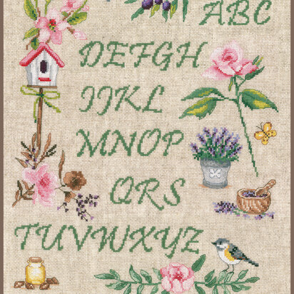 Vervaco Garden Alphabet Cross Stitch Kit - 33cm x 40cm