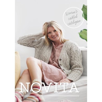 Women's Cabled Cardigan in Novita Nalle - 30 - Downloadable PDF