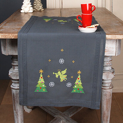 Vervaco Table Runner Christmas Angels Cross Stitch Kit