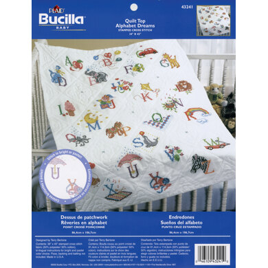 Bucilla Alphabet Dreams Stamped Cross Stitch Quilt Top - 42 x 34 inches
