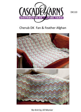 Fan & Feather Afghan in Cascade Cherub DK - DK110