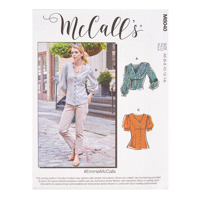 McCall's #EmmieMcCalls - Misses' Tops M8040 - Sewing Pattern
