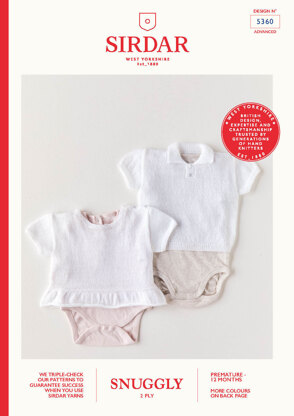 Babies Vests in Sirdar Snuggly 2 Ply - 5360 - Leaflet