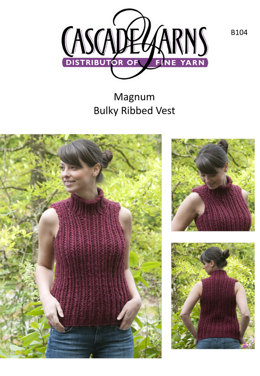 Bulky Ribbed Vest in Cascade Magnum - B104