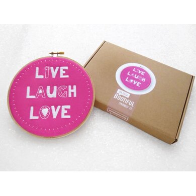 Ohsewbootiful Live, Laugh, Love Printed Embroidery Kit