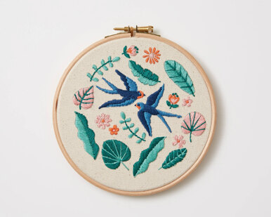 The Modern Crafter Beginner Printed Embroidery Kit - Summer Swallow - 6in