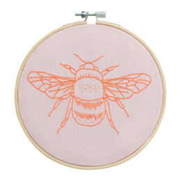Cotton Clara Neon Bee Embroidery Kit - 15cm