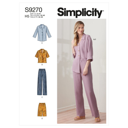 Simplicity Misses' Tops & Pants In Two Lengths S9270 - Sewing Pattern