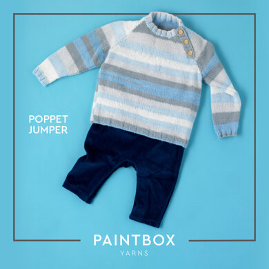 Poppet Jumper - Free Sweater Knitting Pattern For Babies in Paintbox Yarns Baby DK Prints by Paintbox Yarns