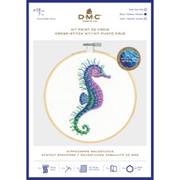 DMC Stately Seahorse Cross Stitch Kit (with 7in hoop) - 7in