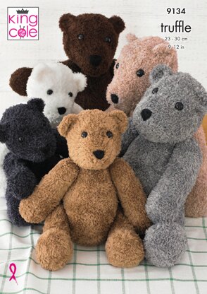 Teddies Knitted in King Cole Truffle - 9134 - Downloadable PDF