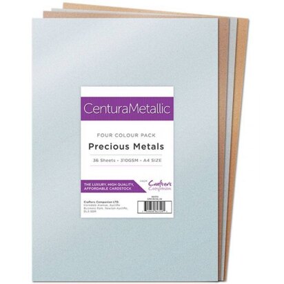 Crafters Companion Metallic 36 Sheet Pack - Precious Metals
