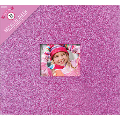 American Crafts Colorbok Post Bound Glitter Album 12"X12" - Pink