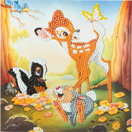 18 x 18 cm Crystal Art Diamond Painting-Kartenset „Bambi und Freunde“