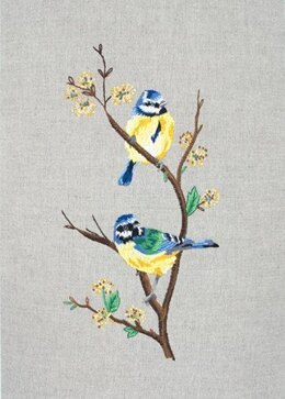 Anchor Blue Tits Embroidery Kit - 20 x 38cm