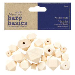 Papermania Wooden Octagonal Beads (20pcs) - Bare Basics