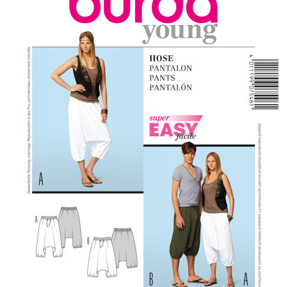 Burda Style Trousers Sewing Pattern B7546 - Paper Pattern, Size XS-XL
