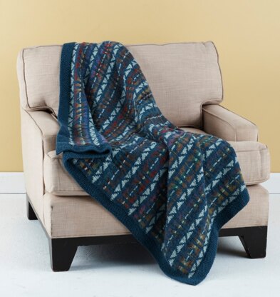 Colorful Fair Isle Throw in Lion Brand Wool-Ease and Amazing - L20285