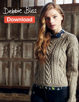 Cable Panelled Sweater in Debbie Bliss Blue Faced Leicester Aran