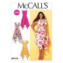 McCall's Misses' Handkerchief-Hem Dresses M7315 - Sewing Pattern
