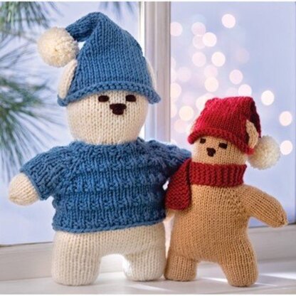 Holiday Bears - Toy Knitting Pattern for Christmas in Valley Superwash & Valley Superwash Bulky by Valley Yarns