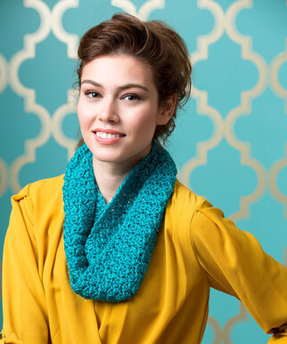 Puff Stitch Cowl in Red Heart Sparkle Soft - LW4552EN