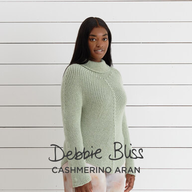 Shaped Edge Jumper - Sweater Knitting Pattern For Women in Debbie Bliss Cashmerino Aran