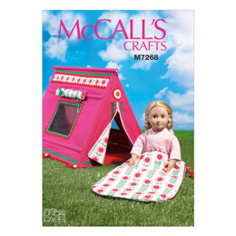 McCall's 18 Doll's Sleeping Bag and Tent M7268 - Paper Pattern Size One Size Only