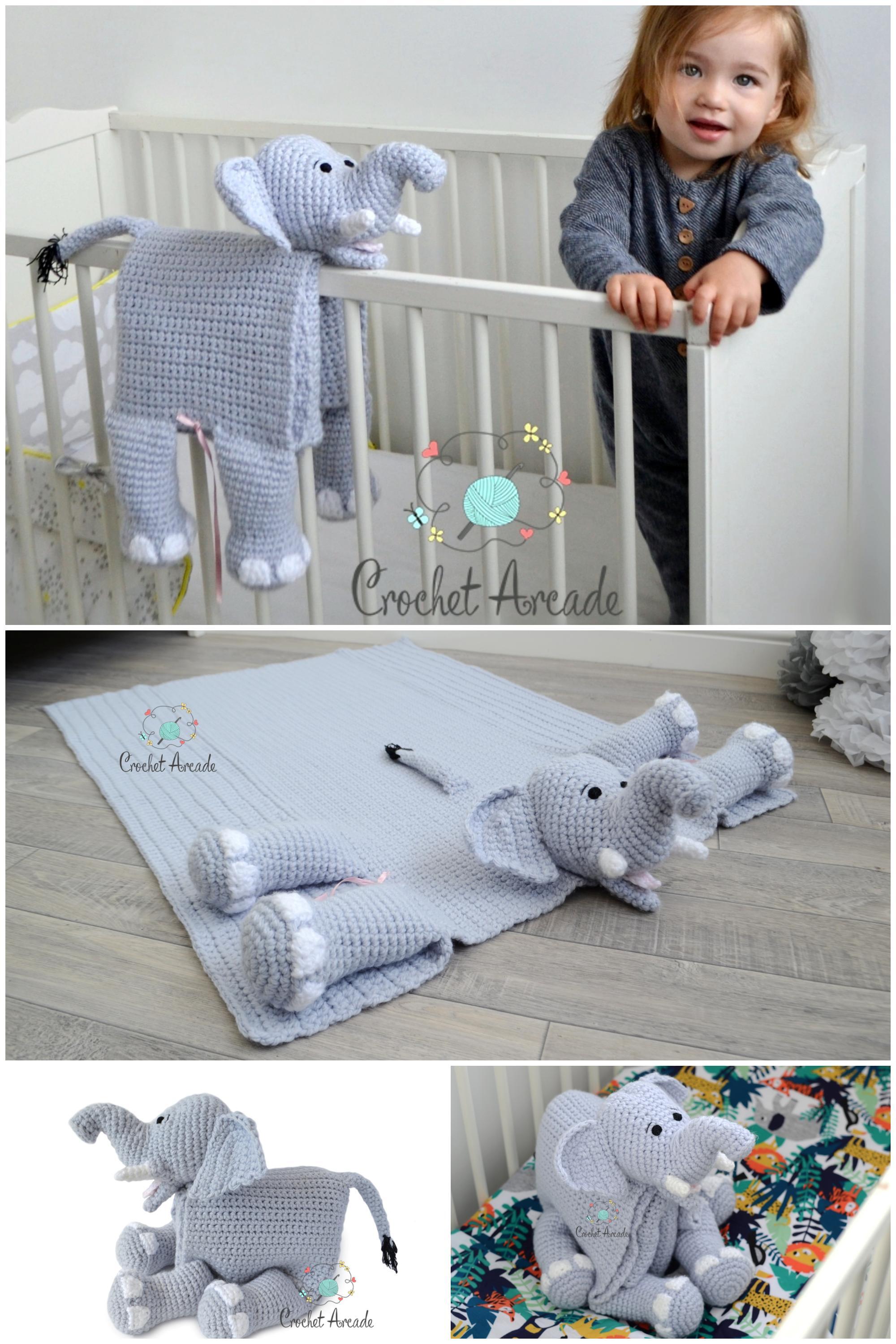 Baby blanket set/crochet elephant toy/crochet baby toy/baby blanket/baby Afghan/newborn gift/baby shower gift/baby gift set/crochet blanket