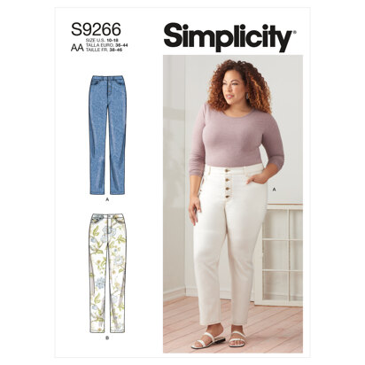 Simplicity Misses' & Women's Vintage Jeans With Front Buttons Or Zipper S9266 - Sewing Pattern