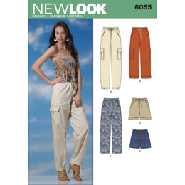 New Look Misses' Pants & Shorts 6055 - Paper Pattern, Size A (6-8-10-12-14-16)