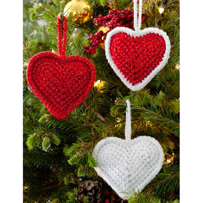 Christmas Love Hearts in Red Heart Holiday - LW2640EN - Downloadable PDF