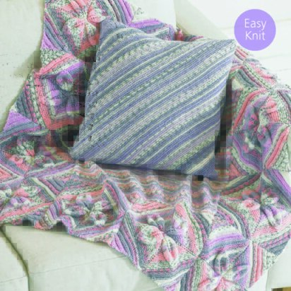 Cushion Cover and Leaf Throw in Sirdar Crofter DK - 7905 - Downloadable PDF