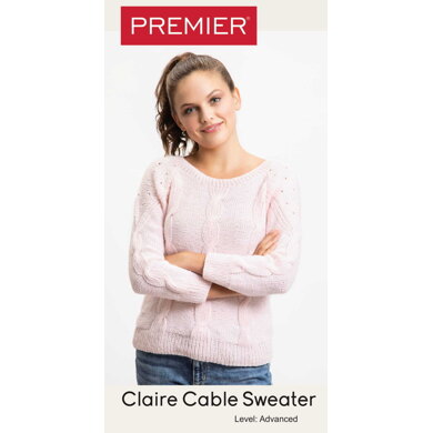 Claire Cable Sweater in Premier Yarns Bamboo Joy - Downloadable PDF