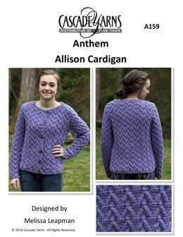 Allison Cardigan in Cascade Yarns Anthem - A159 - Downloadable PDF