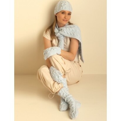 Cable Hat, Mittens, Scarf and Socks in Bernat Super Value