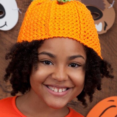 Crochet Pumpkin Hat in Red Heart Super Saver Economy Solids - LW2830