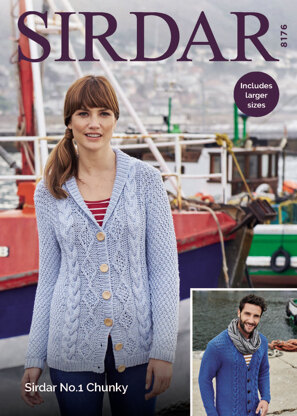 Cardigans in Sirdar No.1 Chunky  - 8176 - Downloadable PDF