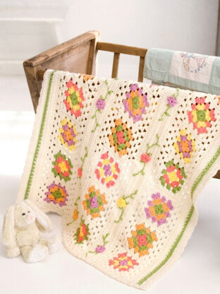 Posy Granny Baby Blanket in Caron Simply Soft and Simply Soft Collection - Downloadable PDF